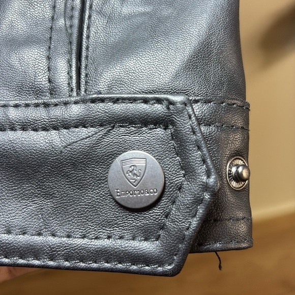 Emporio & Co. Black Faux Leather Moto Jacket – NWT – Size M - Picture 3 of 13